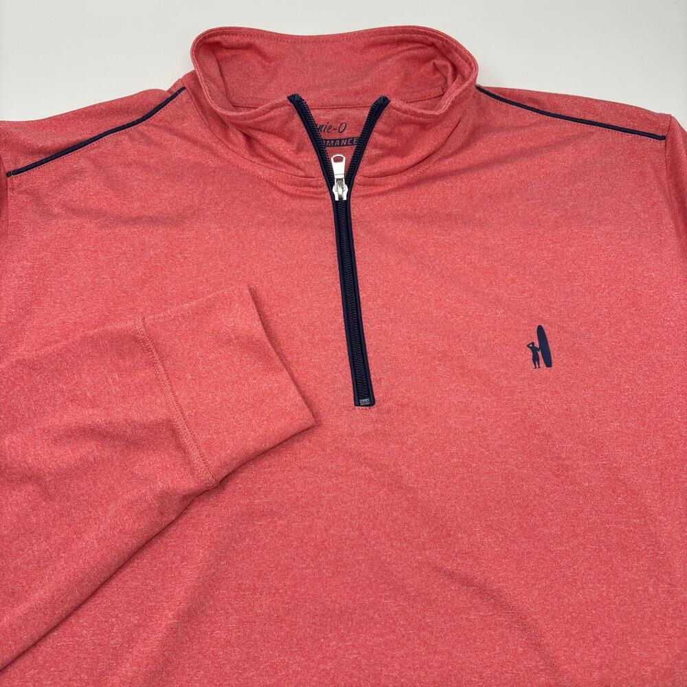 Johnnie O Prep-formance Mens XL Pink  1/4 Zip Long Sleeve Pullover Golf Sweater
